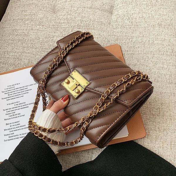 

cross body quality pu leather crossbody bags for women 2021 small simple shoulder bag lady chain handbags and purses lock hand