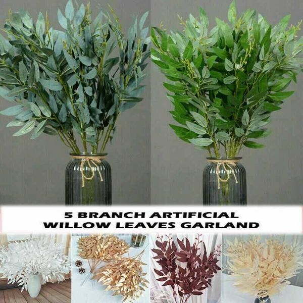 

fake silk flower leaf wedding xmas wreath artificial home decor plant eucalyptus