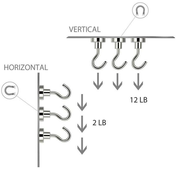 

4pcs/2pcs strong magnetic hooks heavy duty wall hooks hanger key coat cup hanging hanger for home kitchen storage orga sqculz