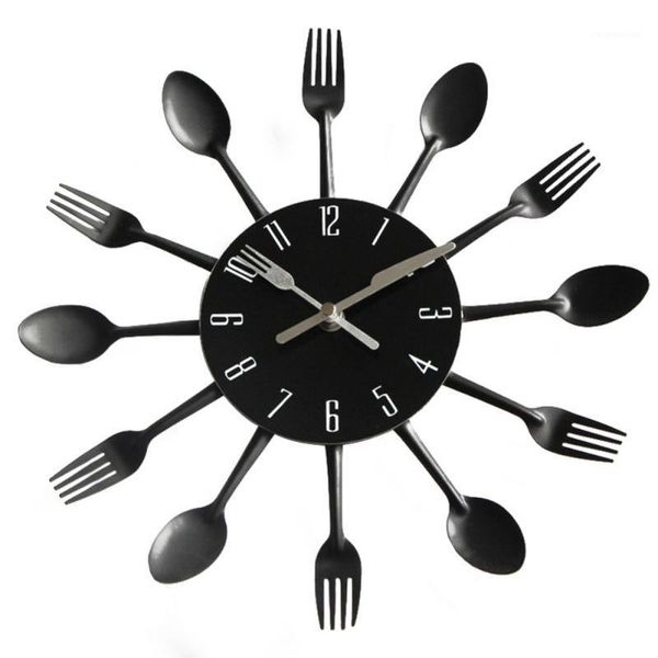 

wall clocks modern decorative creative cutlery metal kitchen clock spoon fork quartz electronic mounted horloge murale1