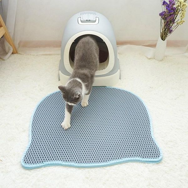 

cat litter mat kitten toilet cute bear head cat litter trapper mat for nest cage easy to clean double layer kitten bed n06