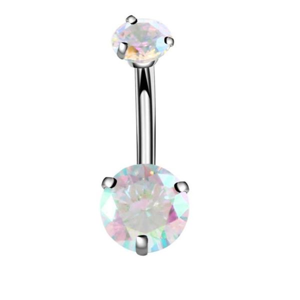 

1 шт. zircon belly button nail 2020 новый стиль тела перфорированная из нержавеющей стали урбилическое кольцо популярные перфорированные юве, Silver