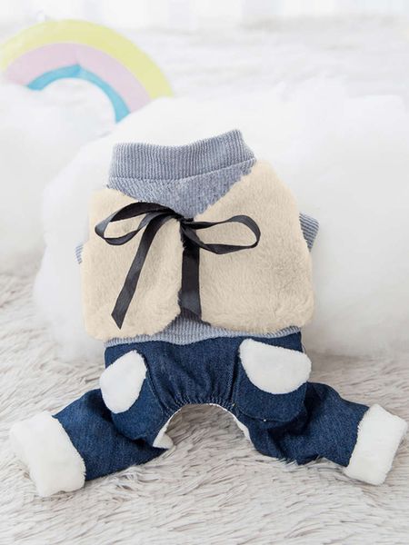 

fake two piec of fur dog cloth thickened in winter