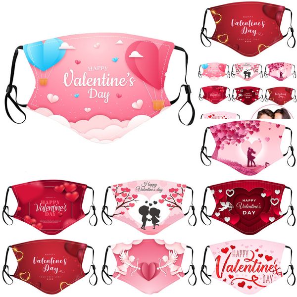 

factory valentine day customized face cotton dustproof prints respirator washable rreusable insert party masks gwa pau4e