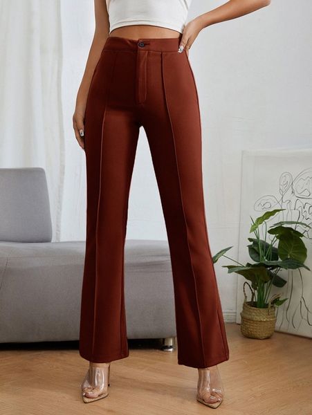 

petite high waist press crease pants y2wx#, Black;white
