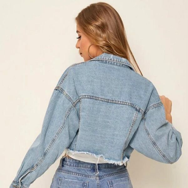

new short women's loose casual denim jacket jackets for women pure color youth coat, Black;brown