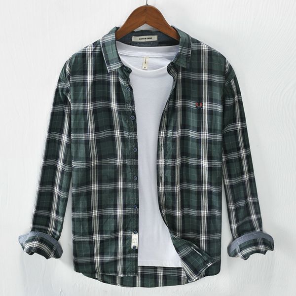 

spring autumn men's plus size shirts fashion casual classic style 100% cotton comfortable plaid long sleeve shirt male a-296 c1212, White;black