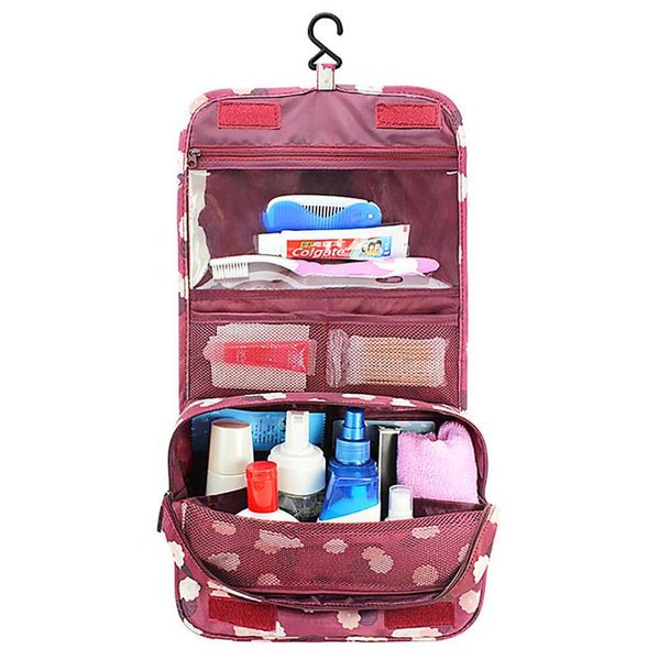 

travel cosmetic hanging wash bag zipper toiletry purse make up organizer storage