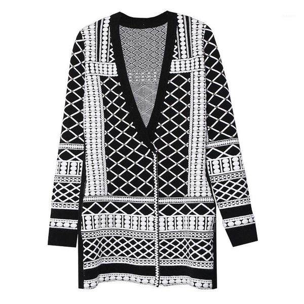 

autumn winter new fashion 2020 designer sweater cardigan women v-neck luxury beaded knitting jacket outer clothes1, White