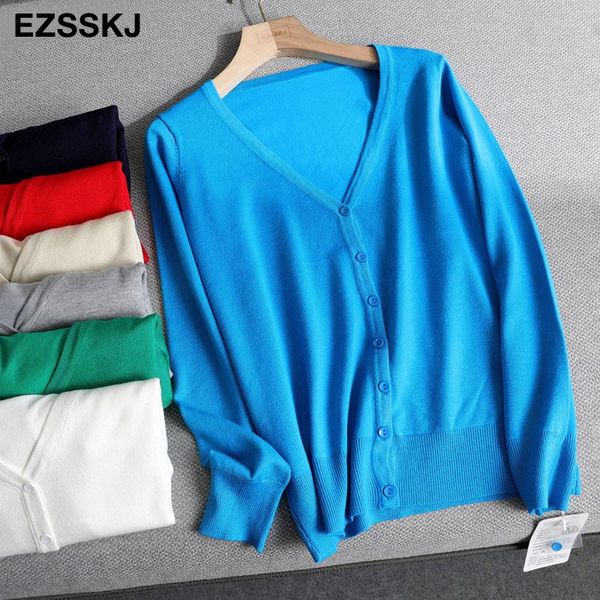 

spring autumn big size baisc knit v-neck cardigans women casual loose button cardigans spring coat outwear female basic jacket, Black;brown