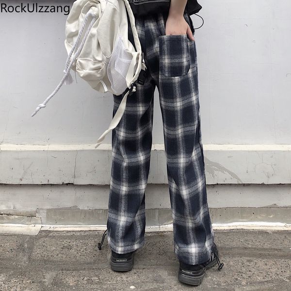 

high waist plus size jogger pant harajuku streetwear korean women man harem loose trouser tie dye contrast plaid fashion summer t200422, Black;white