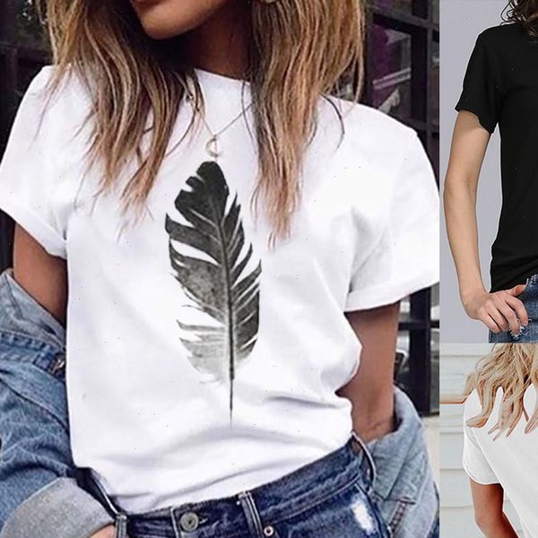 

fashion shirt womens 2021 loose short sleeved shirt print shirt casual o neck streetwear camisa feminina camisa 10, White