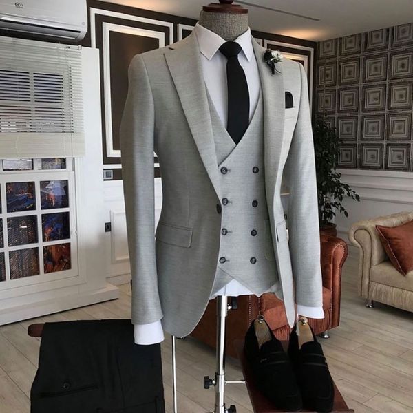 2021 königsblau Zweireiher Weste Kostüm Homme Männer Anzug Für Hochzeit Bräutigam Prom Mann Blazer Masculino Slim Fit 3 stück266V