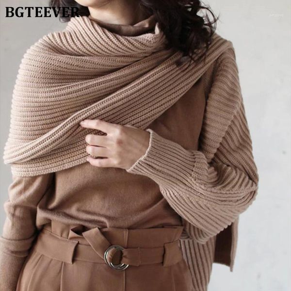

bgteever stylish chic asymmetric open stitch sweaters for women 2020 autumn winter full sleeve loose female knitted cardigans1, White