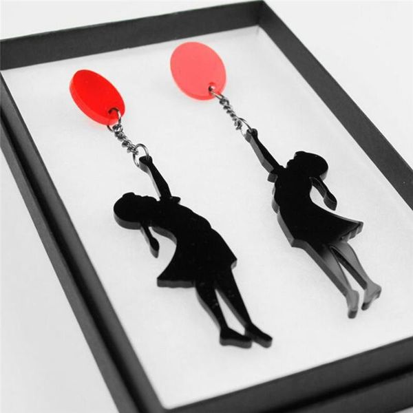 

new fashion personality little girl balloon earring punk style exaggerate creative acrylic earrings nice gift, Silver