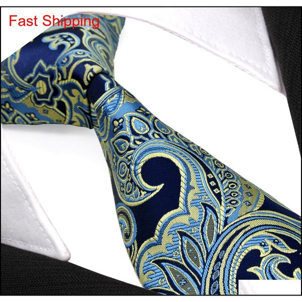 

e07 mens neckties floral navy blue azure yellow ties 100% silk jacquard woven accessories wholesale exquisite brand qylhgv beauty888, Blue;purple
