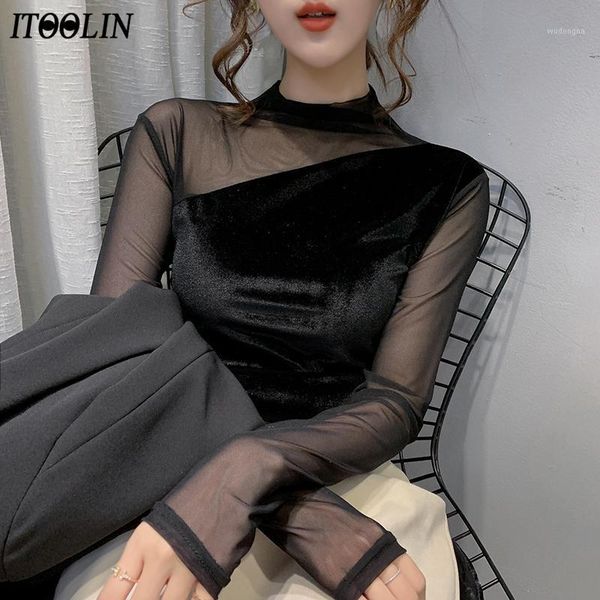 

itoolin golden velet shirt women's blouses mujer gauze shirt women long sleeve luxury ladies blouse female autumn 20201, White