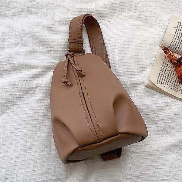 

cross body simple ladies bucket bag niche design female crossbody personality messenger chest trend shoulder pu leather handbag