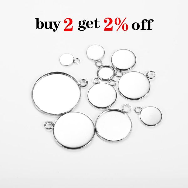 

20 шт. / лот 6 10 14 18 25 мм из нержавеющей стали cabochon base лоток bezels пустой настроек для браслетов подвесные ювелирные изделия изго
