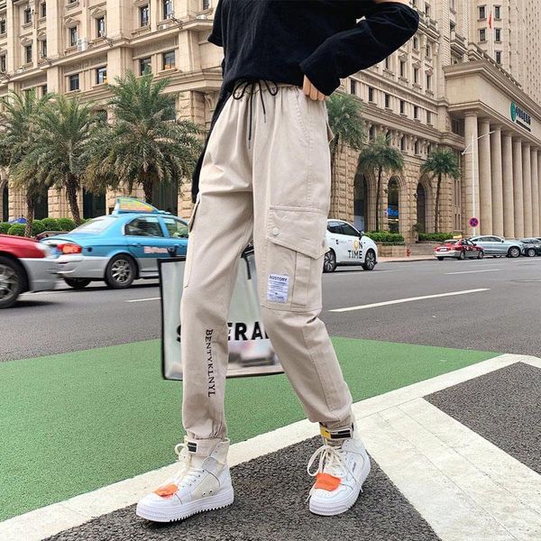 

women drawstring cargo pants female fashion elastic waist streetwear trousers plus size ladies casual breathable jogging pants1, Black;white