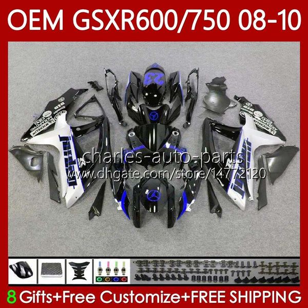 Órgão de Injeção para Suzuki GSX-R750 GSXR 600 750 CC K8 GSXR-600 600cc 750CC 08-10 88No.54 GSXR750 08 09 10 GSXR-750 Black Blue GSXR600 GSX-R600 2008 2009 2010 Fairings OEM