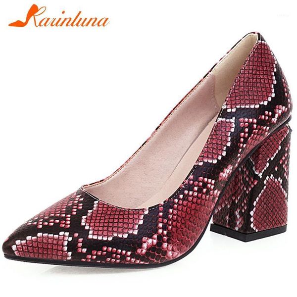 

karin 2021 thick high heels spring pumps woman shoes slip on mix color ins office lady pumps women shoes footwear1, Black