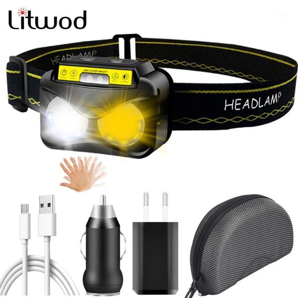

headlamps led headlamp 2- core xm-l2 u3 sensor built in battery head lamp headlight warm white emitting colors bulbs light1