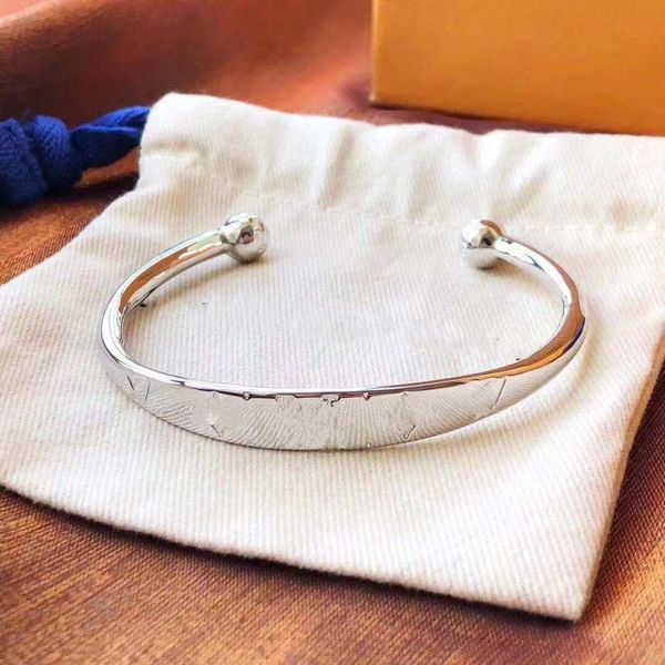 

new letters open bangles buckle bracelet fashion designers bracelets for man woman bangle jewelry 3 color bangles, Black