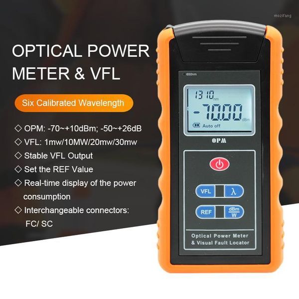 

2 in 1 fuctions tm203n-a-v10 fc sc vfl power meter 10mw vfl 650nm & opm optical power meter 6 wavelength -70~+10dbm -50~+26dbm1
