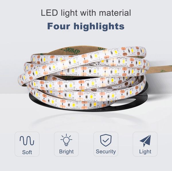 

5m usb tira led waterproof flexible lamp tape stripe light motion sensor kitchen closet cabinet stair night light led lam high brightness