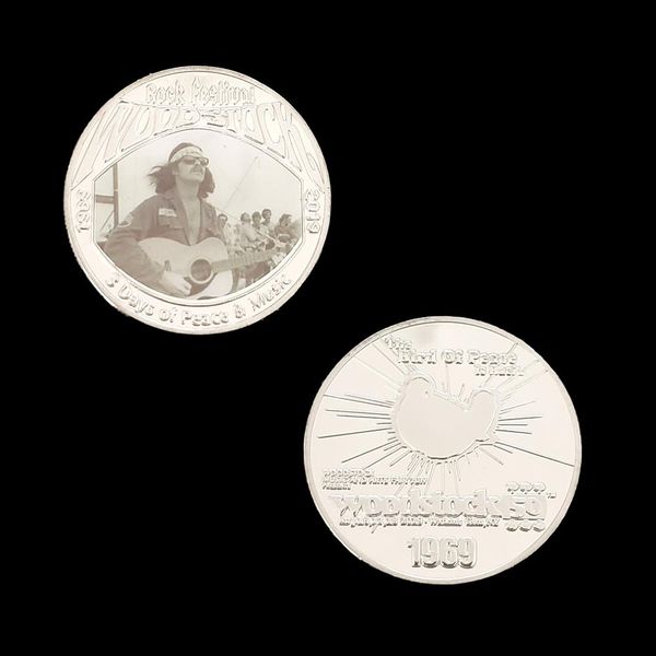 

rh re позолоченные монеты woodstock rock festiva 1969 карнавальная музыка party gifts commorative монеты коллекционирования для творческого