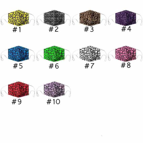 

leopard washable breathable print mouth 10 styles reusable sunscreen masks dustproof pm2.5 face mask zza2438
