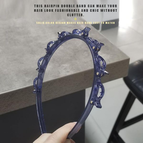 

women headband hollow design hair band clip solid color hair plastic band head girls hairband hoop female accessories