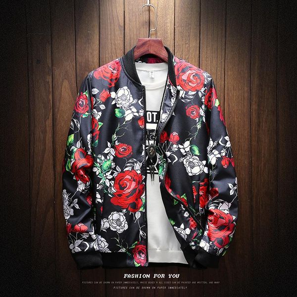 

2020 new printing jacket men fashion casual loose mens jacket sportswear bomber mens jackets men and coats size s-5xl, Black;brown