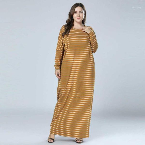 

ethnic clothing 2021 knitted autumn muslim abaya striped printed dress fashion islamic dubai arabic moroccan kaftan robe vkdr14131, Red