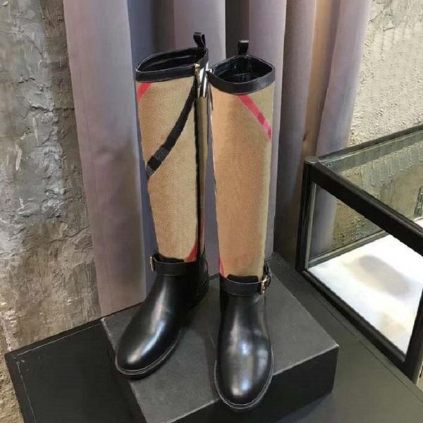 

fashion over the knee color matching round head women long boots female martin casual wild non-slip leather women boots cowboy sh02 br2, Black