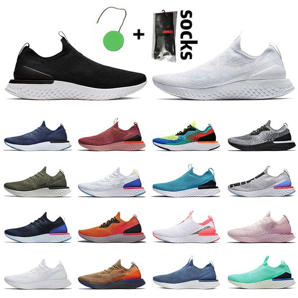

wholesale nik slip on epic react fly knit women mens running shoes white black lace-up react max blue burgundy trainers sneakers