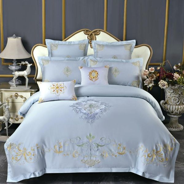 

bedding sets 30 egypt cotton the elegance of versailles set embroidery duvet cover bed sheet pillowcases  king size 4/6/8pcs