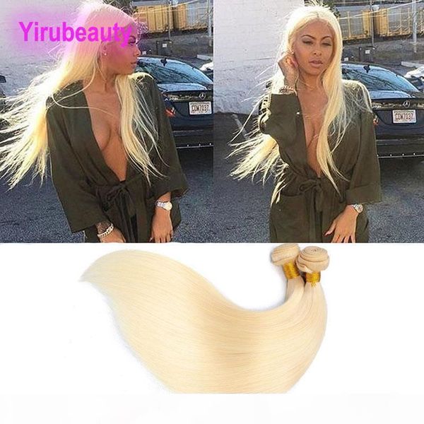

malaysian human hair 2 bundles 613# blonde straight two pieces hair products virgin hair 613 color 10-30inch wefts, Black;brown