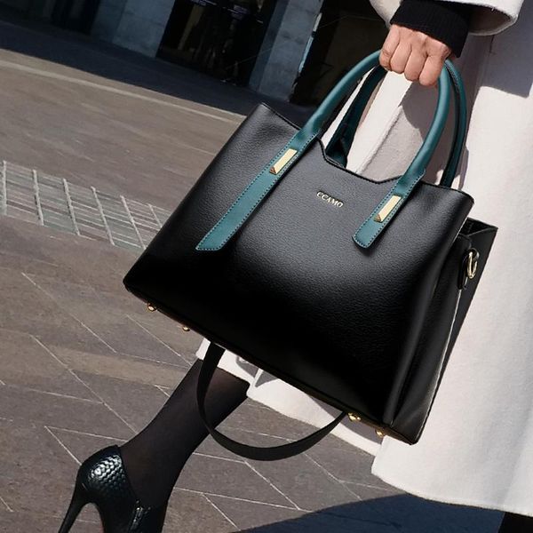 

100% genuine leather handbags 2021 new ladies hand-held single shoulder hit color texture messenger large capacity bag purses