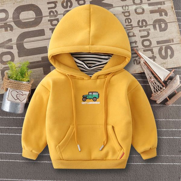 

plush sweater boys' hoodie 2020 new winter baby thickened fake two korean children's wear, Black