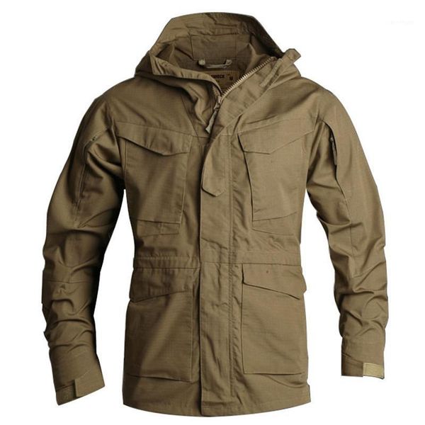 

new uk smock tactical trench coat male m65 trench waterproof windproof coat men outwear rand clothing s-3xl cf 0101, Tan;black