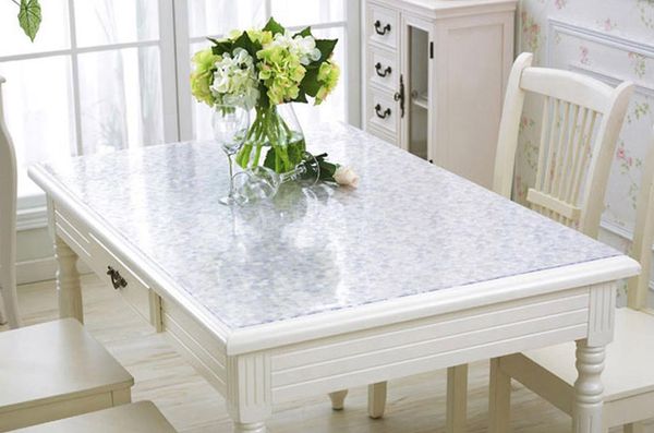 

hazy ttransparent pvc tablecloth waterproof oil proof coffee table mat protector desk pad dining table cover for kitchen wmtdbq