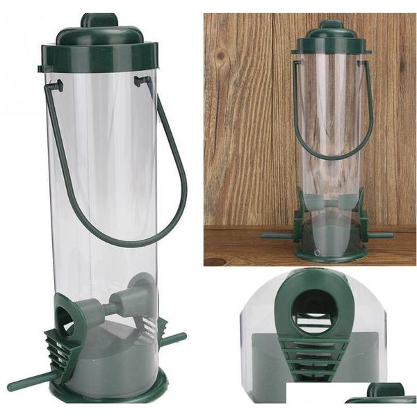 

green wild bird feeder with 2 perches squirrel buster birdfeeder bird pet drinker farming equipment outdoor wffwj