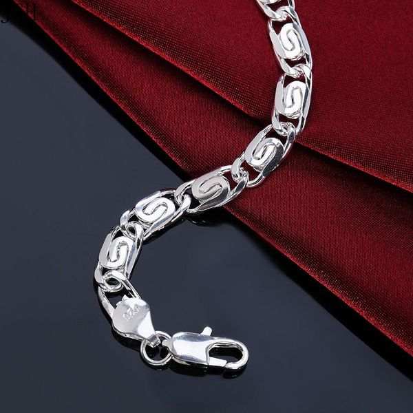 

fashion beautiful silver color bracelet for women men charm classic wedding party gift jewelry wholesale lh008 h jllokt, Black