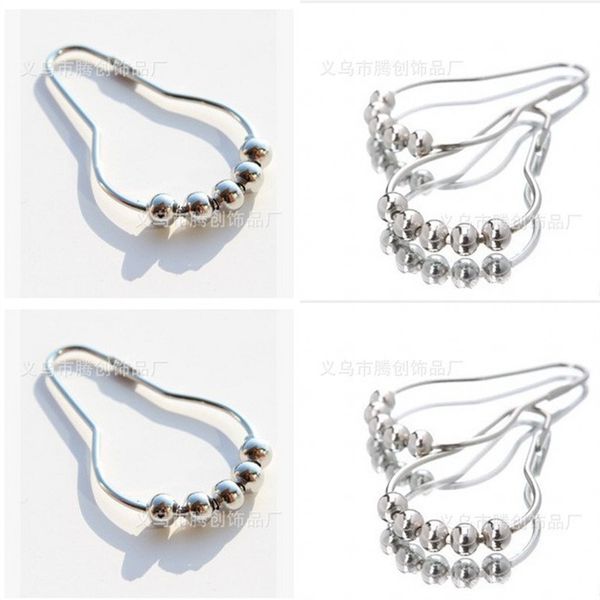 

new stainless steel curtain hooks bath roller ball shower curtains glide rings convenient home bathroom accessories in 32 n2