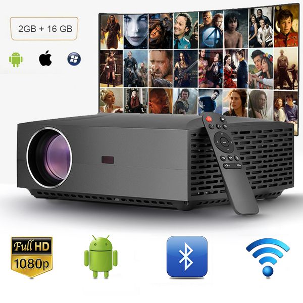 

flzen f30up смартфоны домашний кинотеатр bluetooth 2,4 + 5g wifi проектор для телефона таблетки поддержки 300" 4к проектор для ios / android