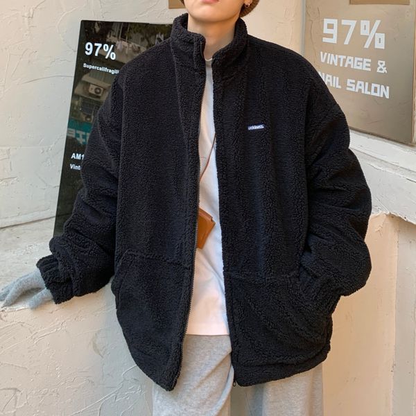 

2021 новая новая новая зимняя парка теплые толстые мужские дома высокого качества куртка шерсть мужская ягненка 36t2, Black