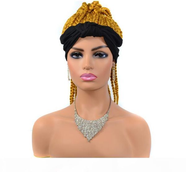 

foreign trade braided hair head scarf light brown hair head black scarf little dirty braided hair, Black;brown