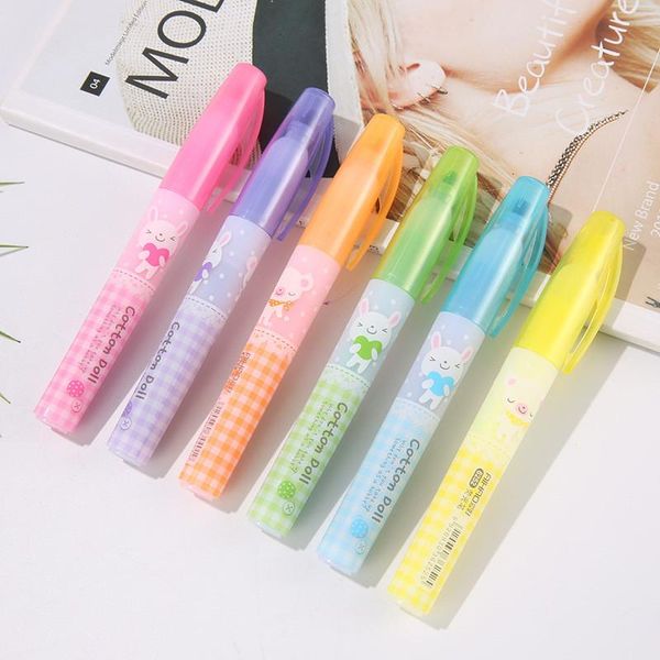 

1pcs rabbit mini highlighter pen marker pens paint marker pen drawing kawaii stationery writing school supplies h wmtwbb, Black;red